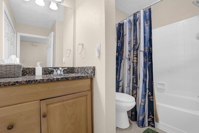 4081 Riverlook Pkwy SE Unit 13, Marietta, GA 30067 - full bathroom featuring vanity, shower / tub combo with curtain, and tile patterned floors
