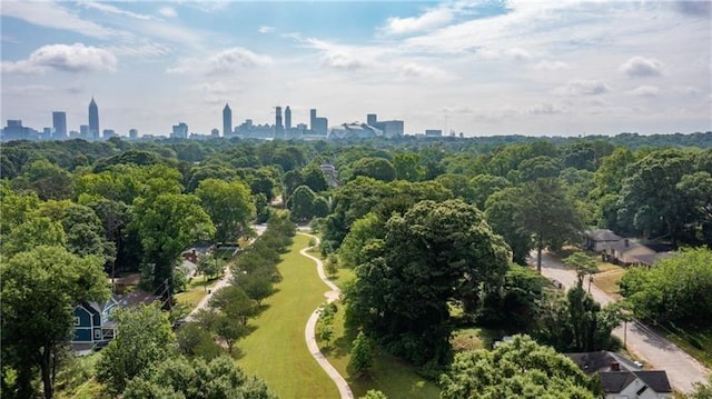 drone / aerial view featuring a view of city