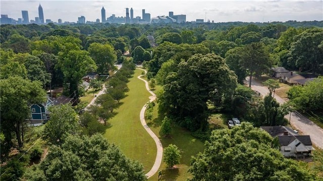 birds eye view of property featuring a view of city