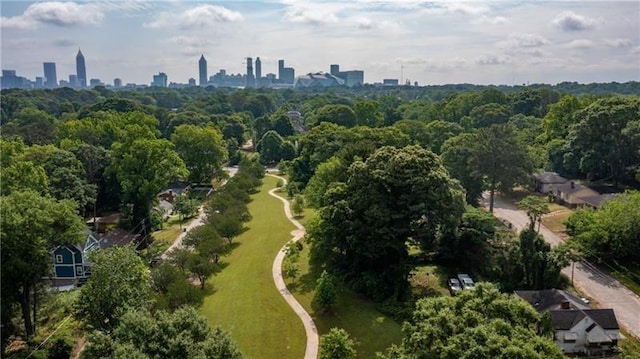 bird's eye view with a view of city