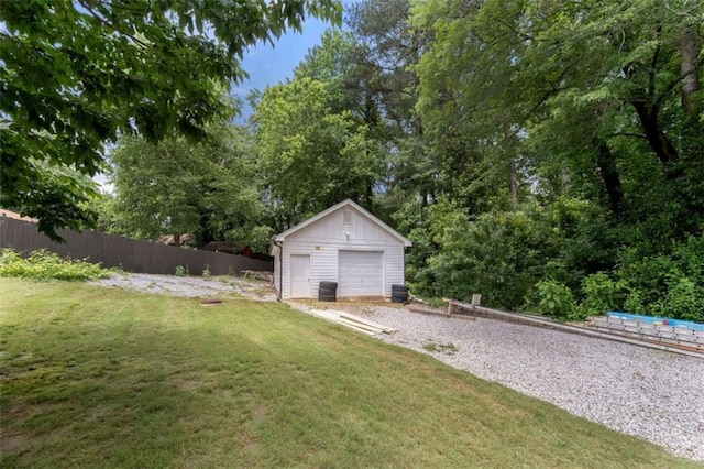 2021 Sherwood Dr SE, Marietta, GA 30062 - view of yard with an outdoor structure and a garage
