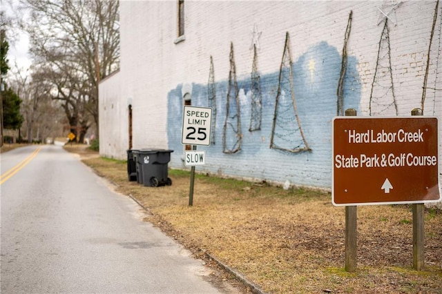 view of street with traffic signs