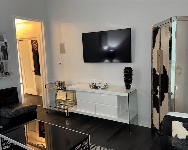 living area featuring dark wood finished floors