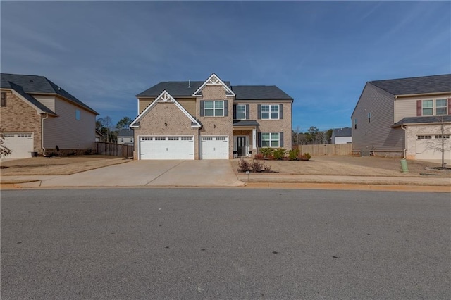 view of front of house with a garage