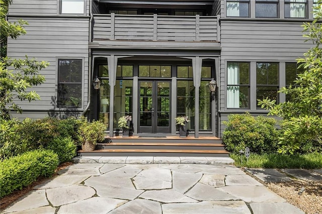 320 Shady Grove Ln, Alpharetta, GA 30009 - doorway to property featuring a balcony and french doors
