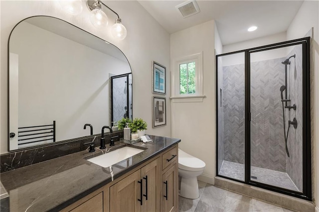 320 Shady Grove Ln, Alpharetta, GA 30009 - bathroom with toilet, a shower stall, and vanity