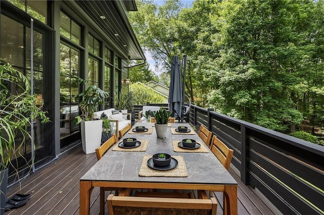 320 Shady Grove Ln, Alpharetta, GA 30009 - view of wooden balcony featuring outdoor dining space and a deck