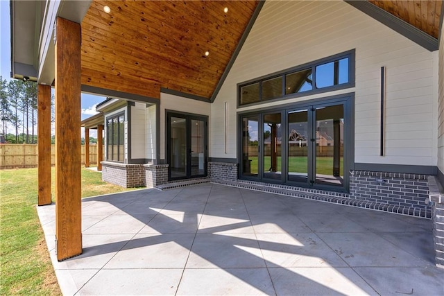 view of patio with french doors