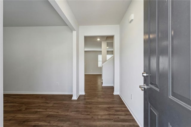 foyer featuring dark hardwood / wood-style floors