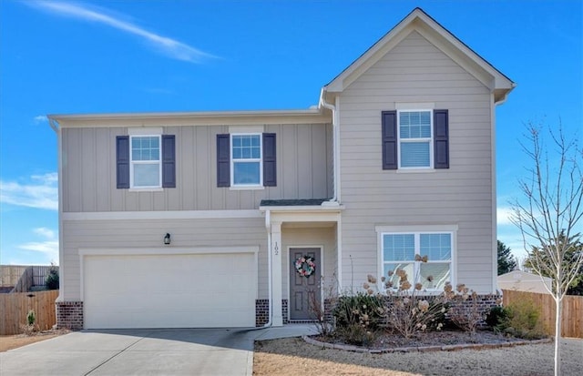 view of property with a garage