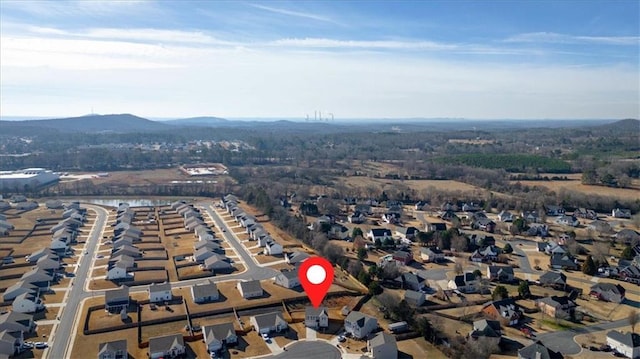 bird's eye view featuring a mountain view