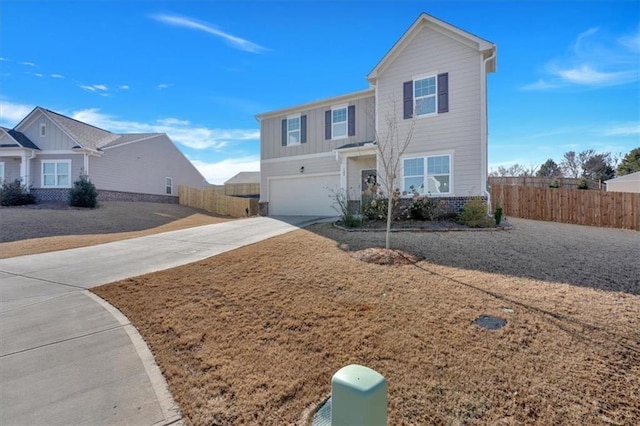 view of front of house with a garage