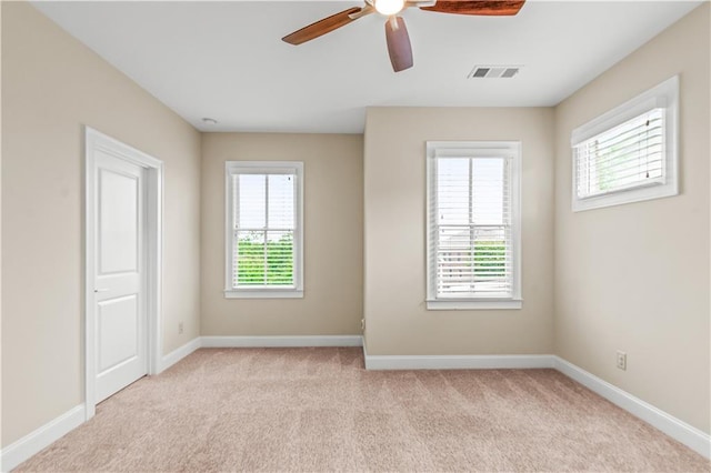 3394 Bryerstone Cir SE, Smyrna, GA 30080 - empty room featuring ceiling fan, light colored carpet, and baseboards