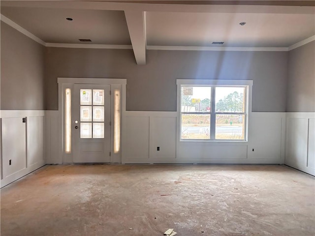 entrance foyer with crown molding