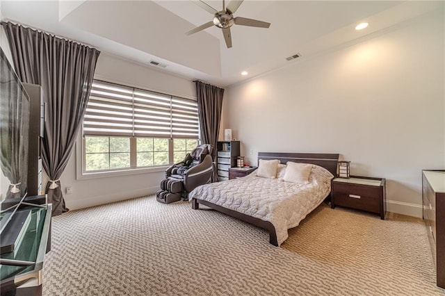 5960 Overlook Club Cir, Suwanee, GA 30024 - bedroom with carpet flooring, recessed lighting, and a ceiling fan