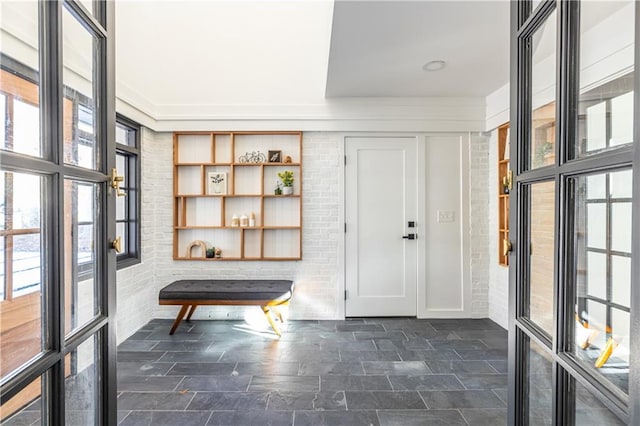 foyer featuring french doors