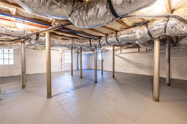 basement with plenty of natural light