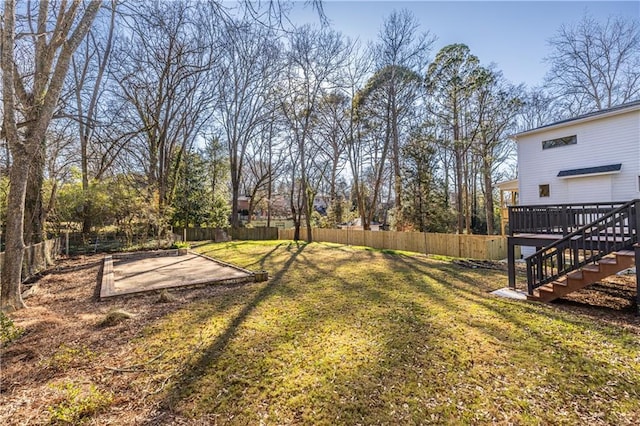 view of yard featuring a deck