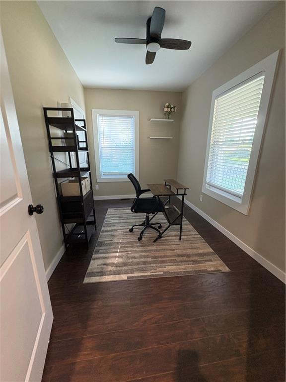 2148 Martin Luther King Jr Dr SW, Atlanta, GA 30310 - office featuring dark wood-style flooring and ceiling fan