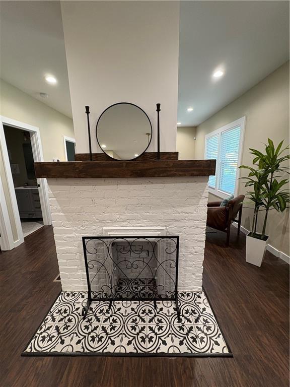 2148 Martin Luther King Jr Dr SW, Atlanta, GA 30310 - detailed view of a fireplace, wood finished floors, and recessed lighting