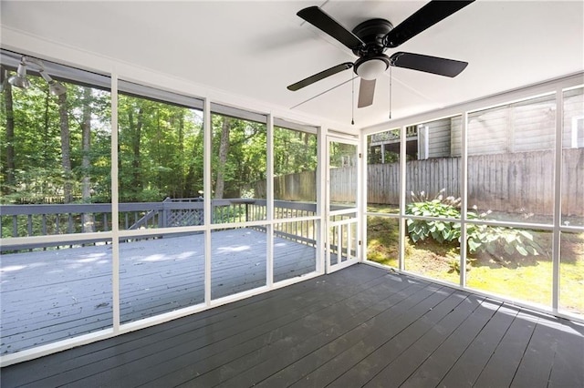 1172 Colony Dr, Marietta, GA 30068 - unfurnished sunroom featuring a ceiling fan