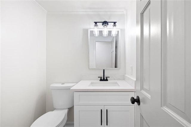 1172 Colony Dr, Marietta, GA 30068 - half bathroom featuring vanity and ornamental molding