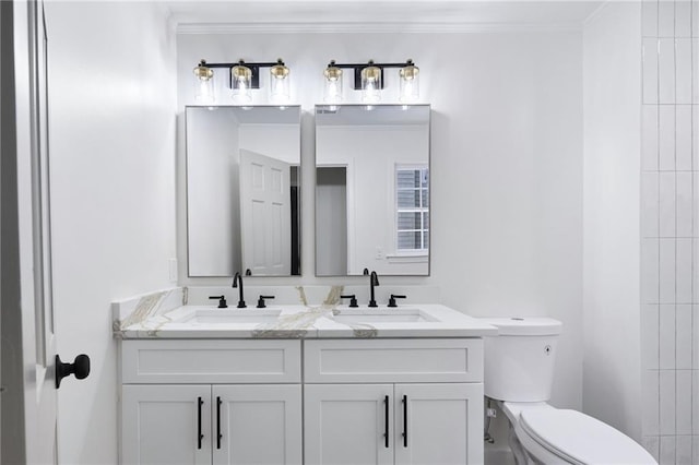 1172 Colony Dr, Marietta, GA 30068 - full bathroom featuring double vanity and ornamental molding