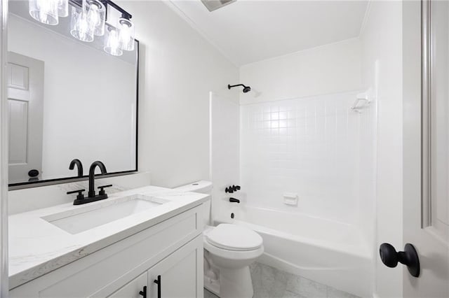 1172 Colony Dr, Marietta, GA 30068 - full bathroom with crown molding, shower / bath combination, and vanity