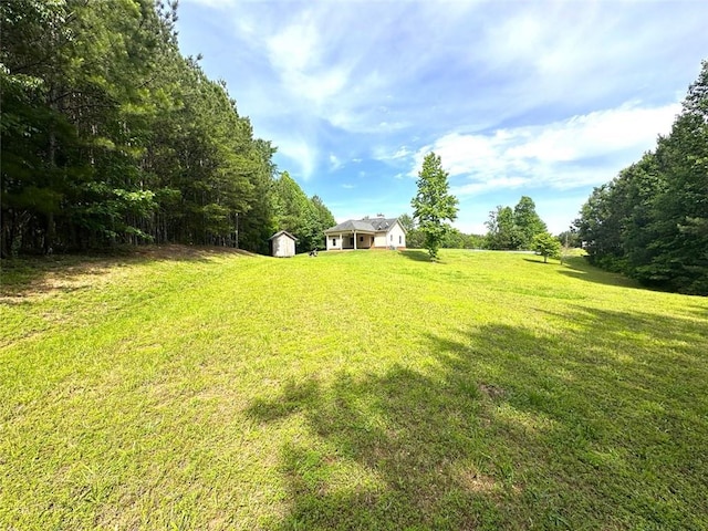 42 Powell Rd NW, Adairsville, GA 30103 - view of green lawn with a shed and an outdoor structure