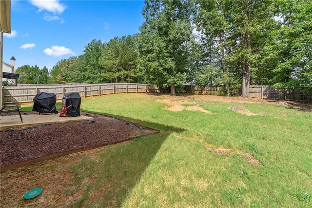 view of yard with a patio