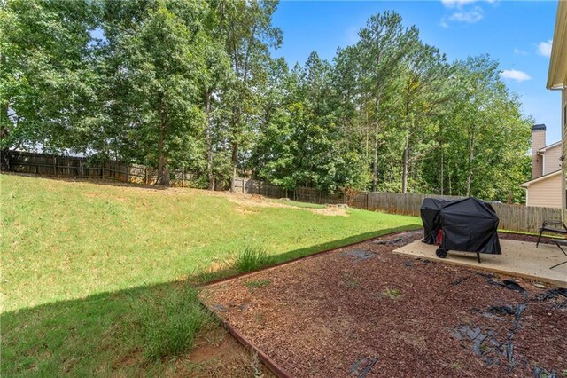 view of yard with a patio area