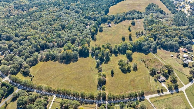 drone / aerial view with a rural view