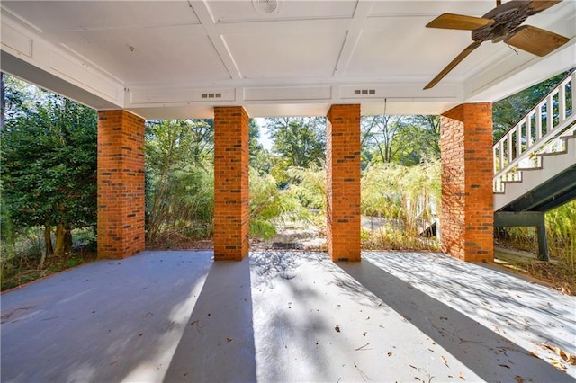 view of patio with ceiling fan