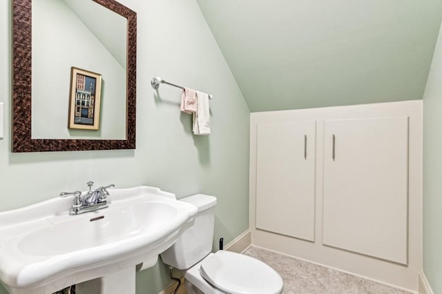 317 Red Gate Overlook, Canton, GA 30115 - half bathroom featuring vaulted ceiling