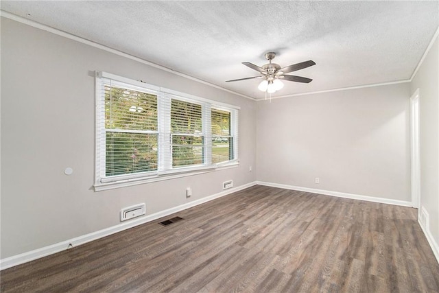 2435 Wood Valley Dr, Atlanta, GA 30344 - unfurnished room featuring ornamental molding, a textured ceiling, wood finished floors, a ceiling fan, and baseboards