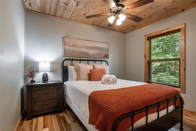 68 Whispering Hawk Ct, Morganton, GA 30560 - bedroom featuring wooden ceiling, light wood finished floors, and ceiling fan