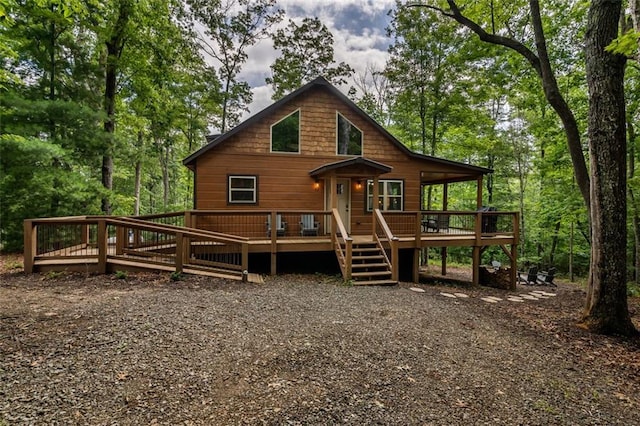68 Whispering Hawk Ct, Morganton, GA 30560 - rear view of house with a wooden deck