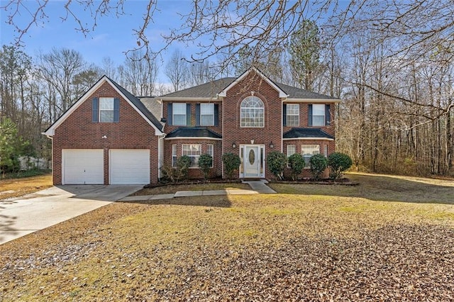 view of front of property featuring a garage