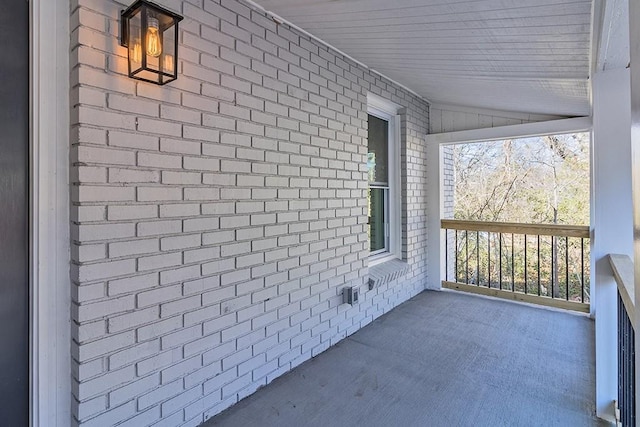 balcony featuring a porch