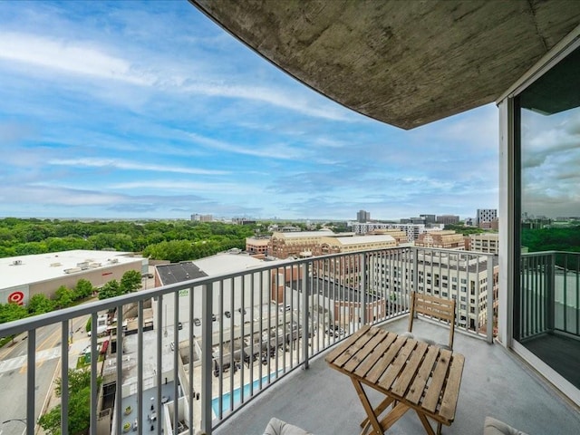 balcony with a view of city
