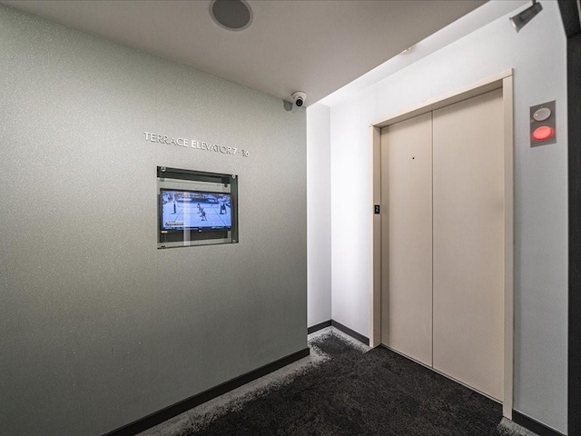 doorway to property with elevator