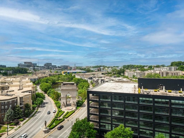 bird's eye view featuring a city view