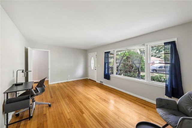 office area featuring wood-type flooring