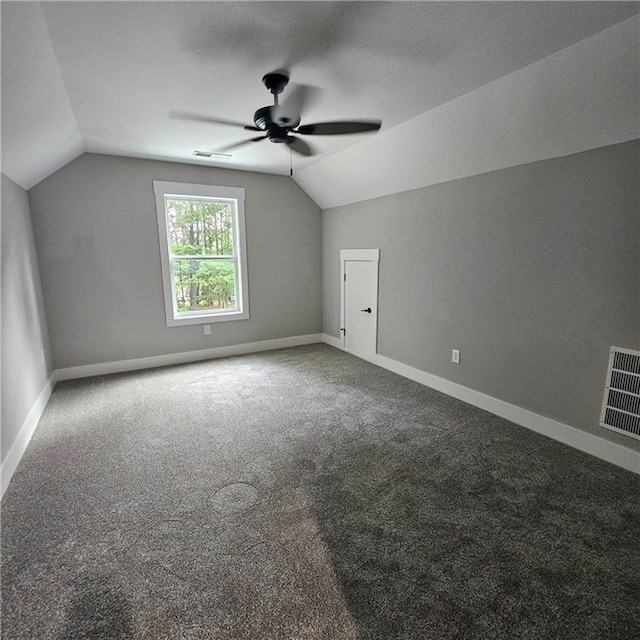 6093 Wayarer Dr, Villa Rica, GA 30180 - bonus room with lofted ceiling, ceiling fan, carpet floors, and baseboards
