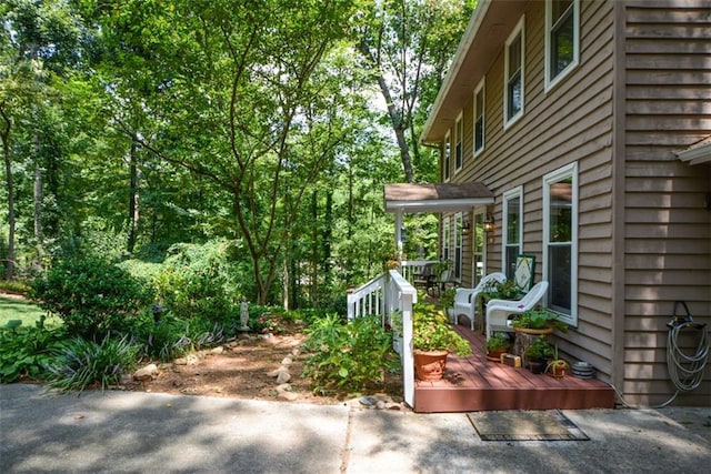 view of patio featuring a deck