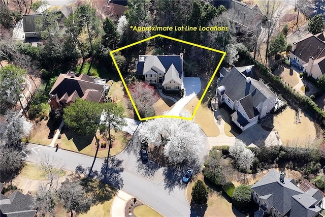 bird's eye view featuring a residential view