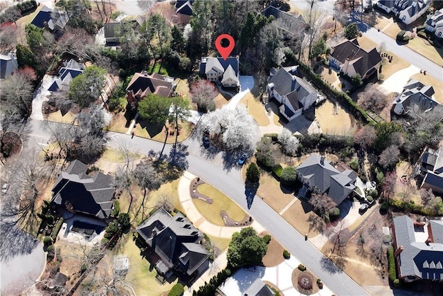 drone / aerial view with a residential view