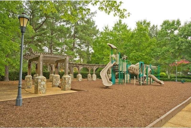 community playground with a pergola