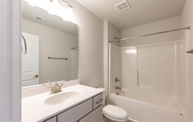 653 Forest Way, Cornelia, GA 30531 - bathroom featuring vanity, toilet, and bathtub / shower combination