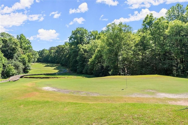 view of property's community featuring a lawn